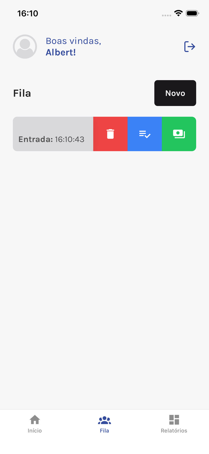 Ações na fila
